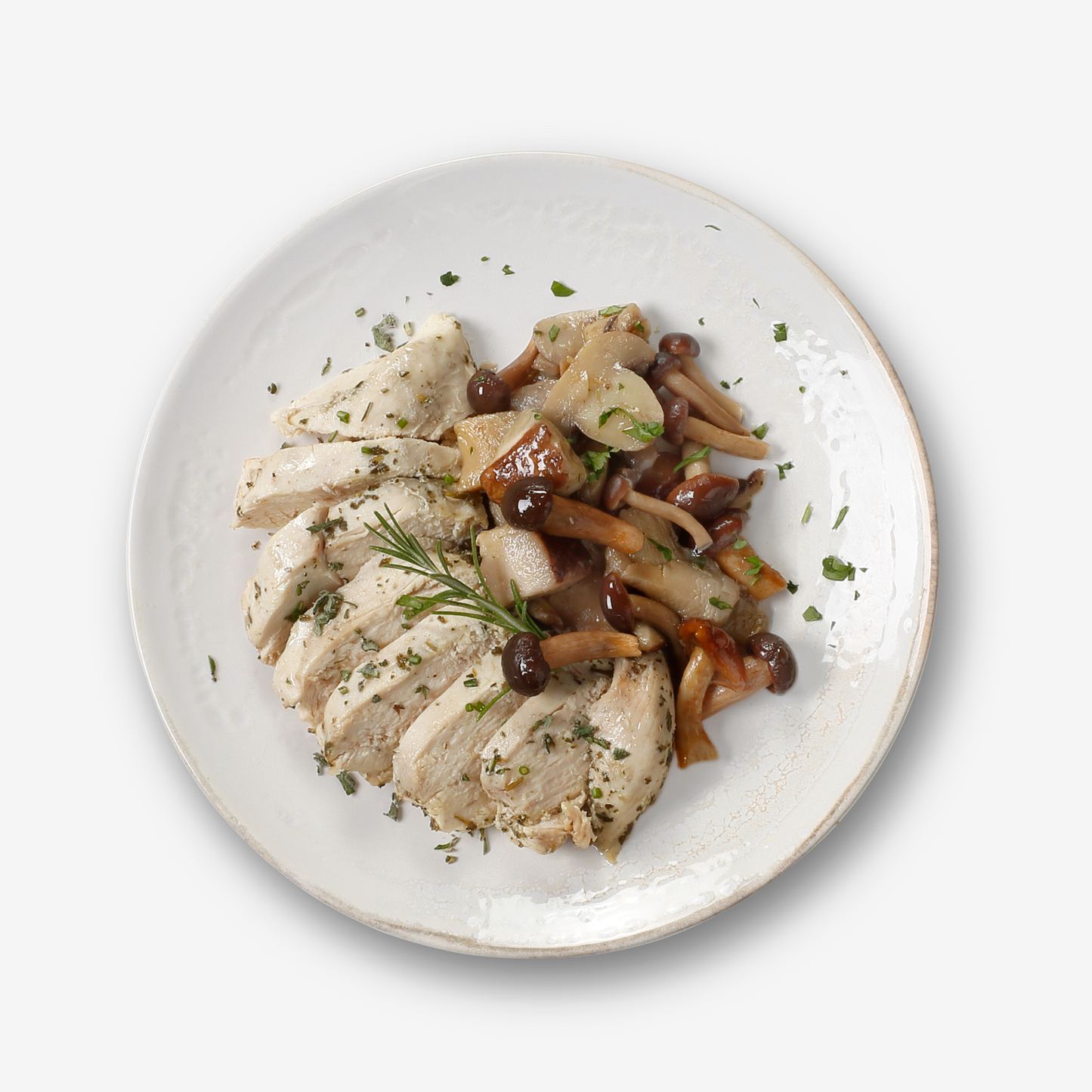 Pollo alle erbe con funghi